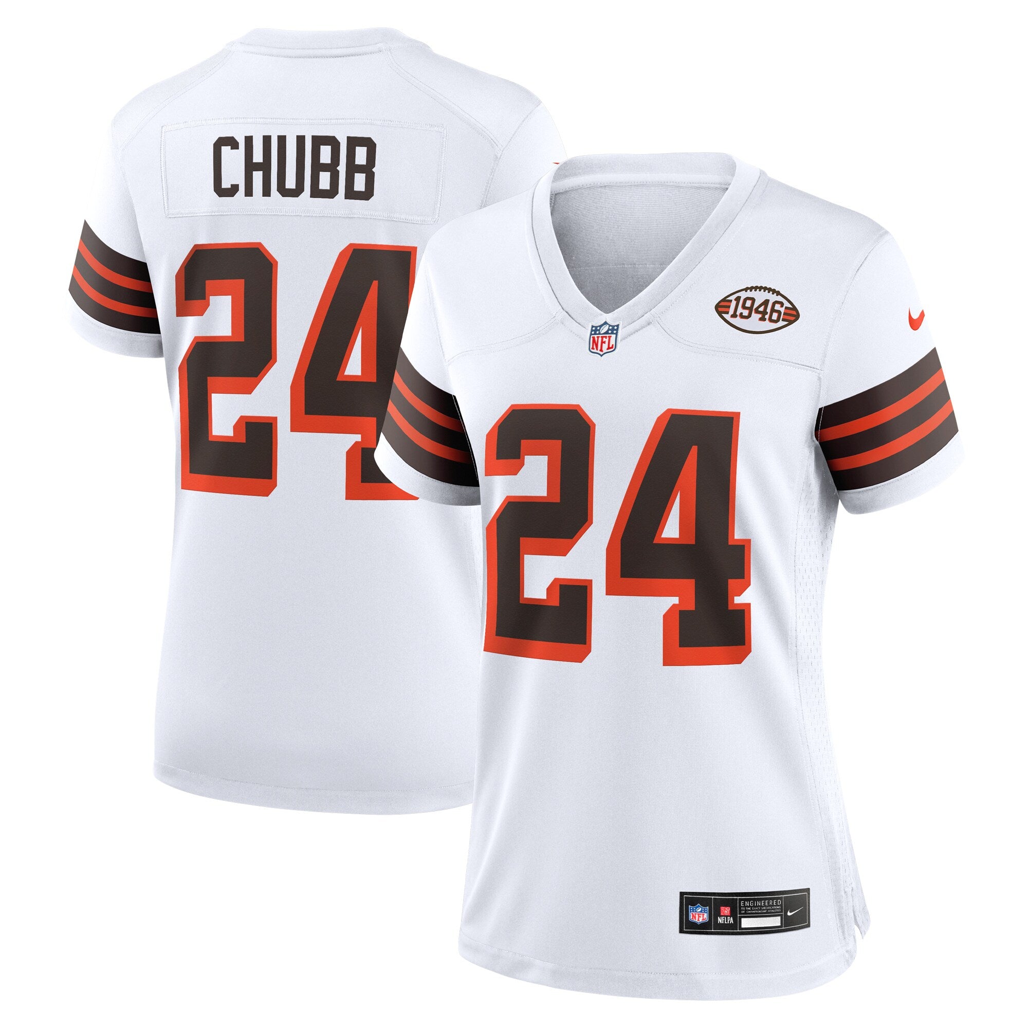 Nick Chubb Cleveland Browns Nike Women's Team Game Jersey - Brown/White - Image 6