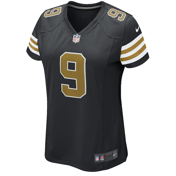 Drew Brees Nike New Orleans Saints Women's Alternate Game Jersey - Black/White - Image 3
