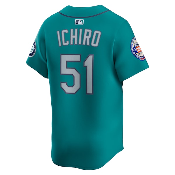 Ichiro Suzuki Seattle Mariners Nike 2025 National Baseball Hall of Fame Nike Alternate Limited Player Jersey - Aqua/White - Image 4