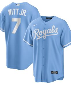 Alternative view of Bobby Witt Jr. Kansas City Royals Nike Alternate Replica Jersey - Light Blue/White/Rush Blue/Gray