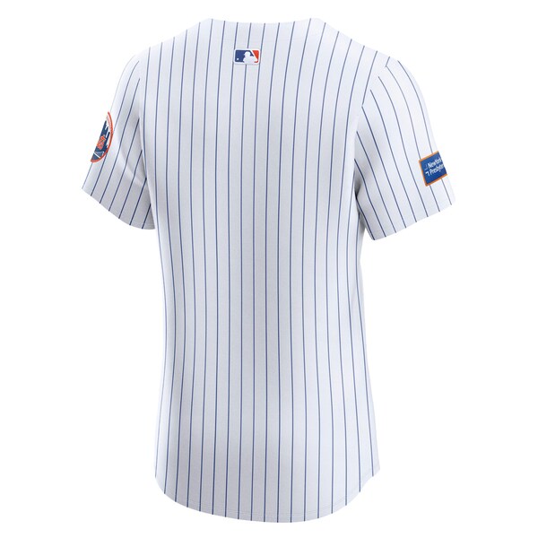New York Mets Nike Home Sponsor Patch Elite Jersey - White - Image 3
