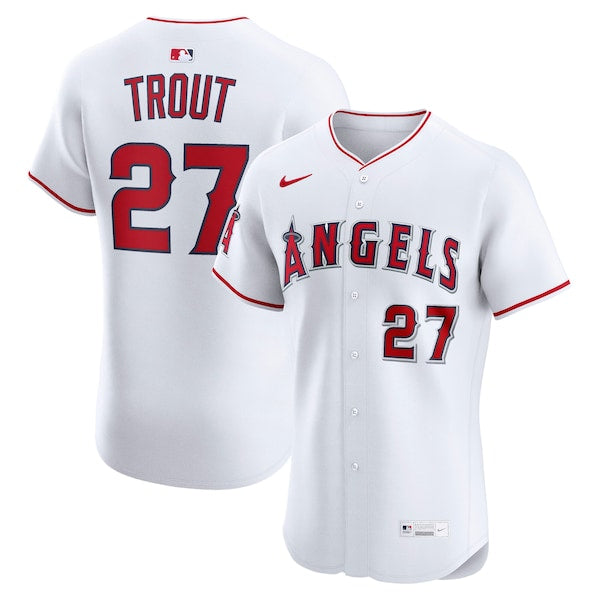 Mike Trout Los Angeles Angels Nike Home ElitePlayer Jersey - White/Red - Image 2