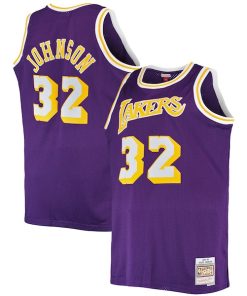Magic Johnson Los Angeles Lakers Big & Tall 1984/85 Hardwood Classics Swingman Jersey - Purple