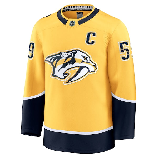 Roman Josi Nashville Predators Home Premium Jersey - Yellow - Image 2