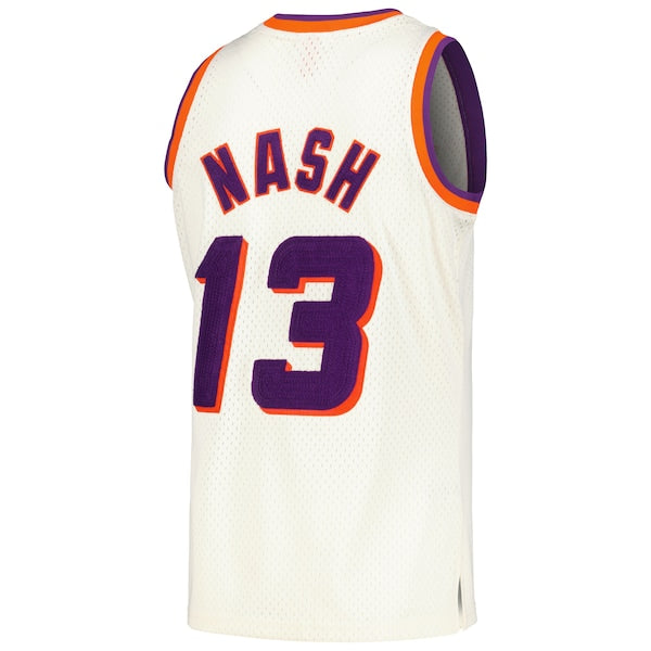 Steve Nash Phoenix Suns Chainstitch Swingman Jersey - Cream - Image 3