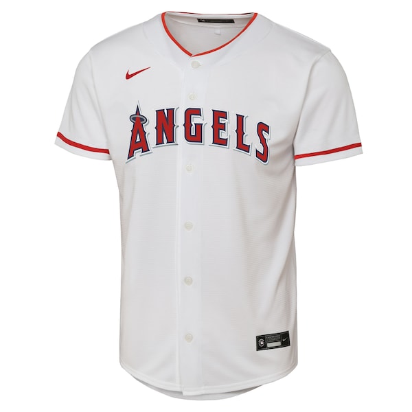 Mike Trout Los Angeles Angels Nike Youth Home Replica Player Jersey - White - Image 2