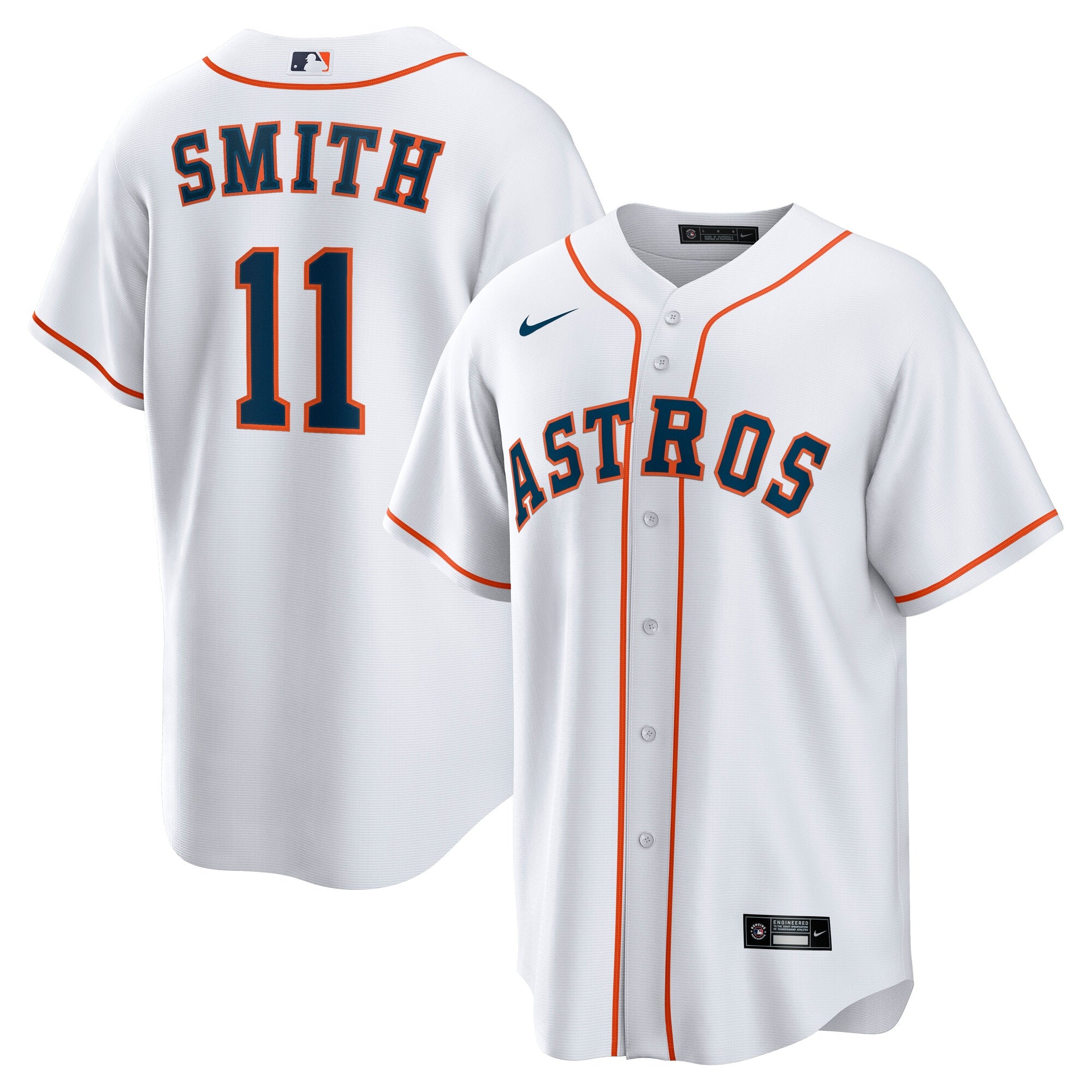 Cam Smith Houston Astros Nike Alternate Replica Jersey - Orange/White - Image 5