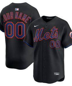 New York Mets Nike Alternate Limited Custom Jersey - Black