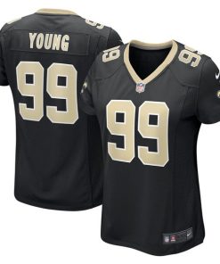 Alternative view of Chase Young New Orleans Saints Nike Women's  Game Jersey -  Black