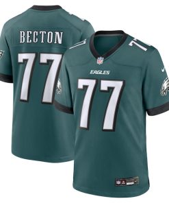 Alternative view of Mekhi Becton Philadelphia Eagles Nike Team Game Jersey - Midnight Green