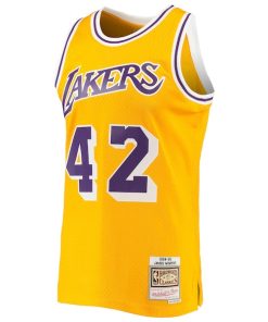Alternative view of James Worthy Los Angeles Lakers 1984/85 Hardwood Classics Swingman Jersey - Gold