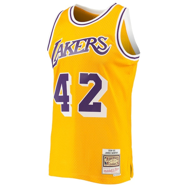 James Worthy Los Angeles Lakers 1984/85 Hardwood Classics Swingman Jersey - Gold - Image 2