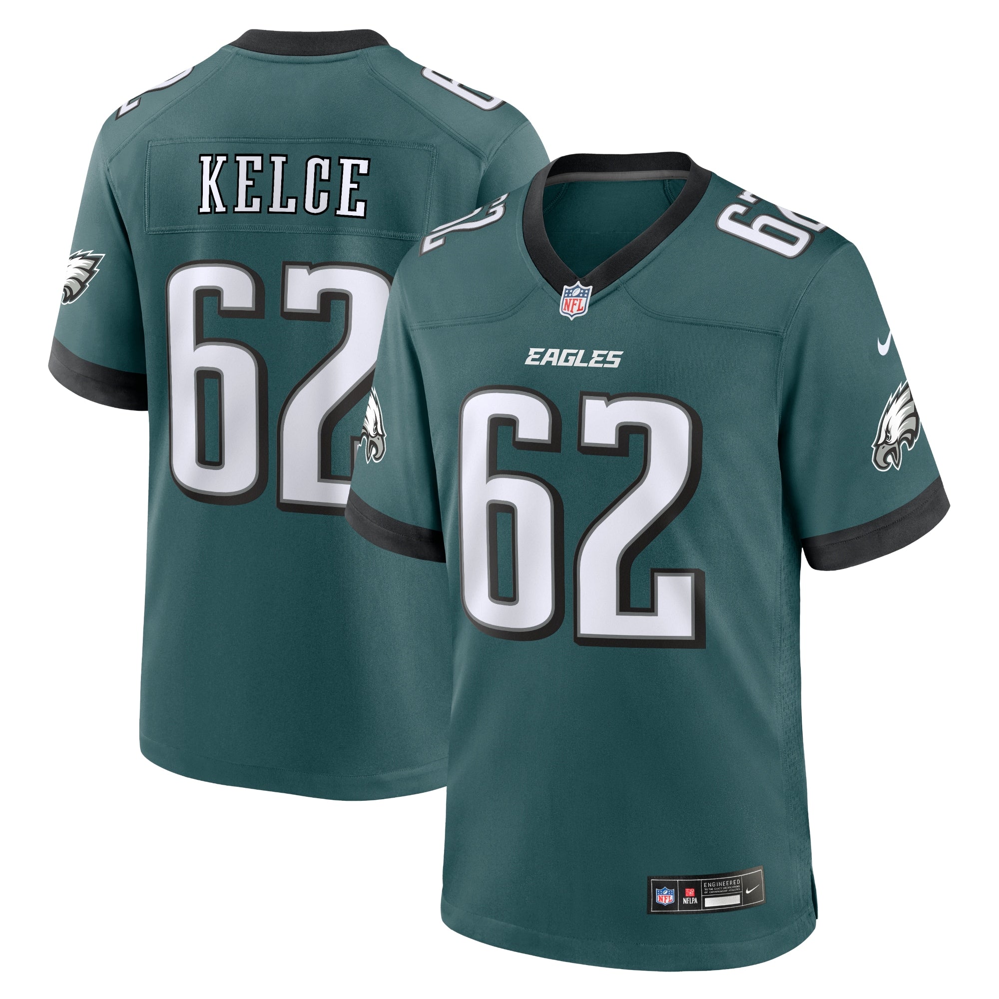 Jason Kelce Philadelphia Eagles Nike Alternate Game Jersey - Black/Green - Image 5