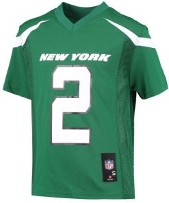 Alternative view of Zach Wilson New York Jets Youth Replica Player Jersey - Green