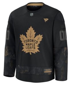 Alternative view of Toronto Maple Leafs  2024 Military Appreciation Personalized Long Sleeve Practice Jersey - Black