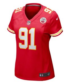 Alternative view of Derrick Nnadi Kansas City Chiefs Nike Women's Game Jersey - Red