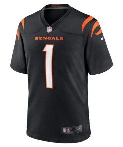 Alternative view of Number 1 Groom Cincinnati Bengals Nike Game Jersey - Black