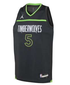 Alternative view of Anthony Edwards Minnesota Timberwolves Jordan Brand Youth Swingman Jersey - Statement Edition - Black