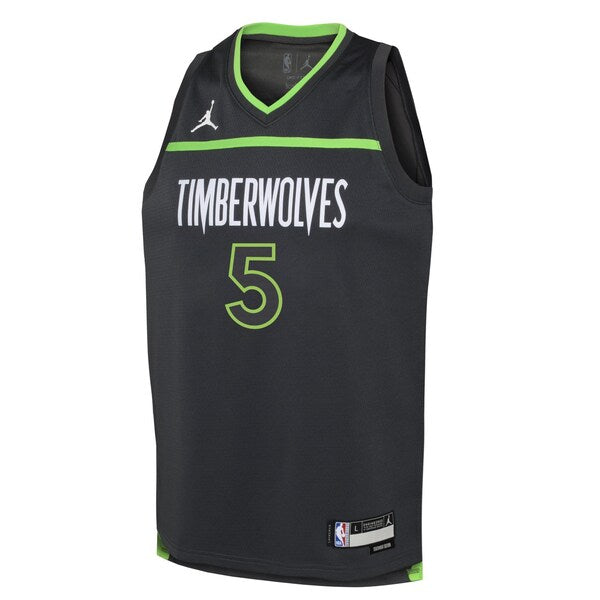 Anthony Edwards Minnesota Timberwolves Jordan Brand Youth Swingman Jersey - Statement Edition - Black - Image 2