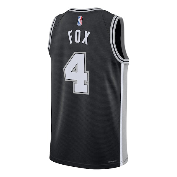 De'Aaron Fox San Antonio Spurs Nike Unisex Swingman Player Jersey - Icon Edition - Black - Image 3