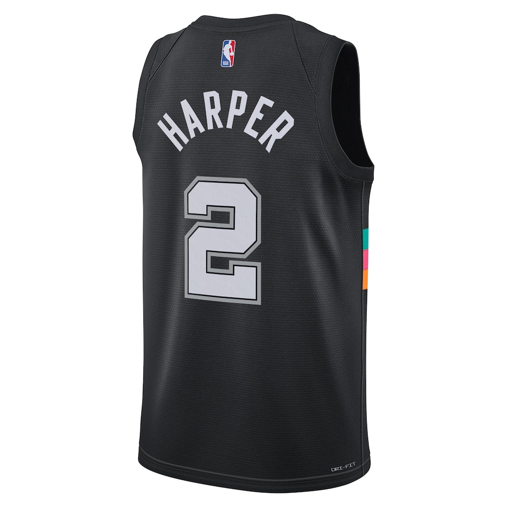 Dylan Harper San Antonio Spurs Nike Youth 2025/26 City Edition Swingman Jersey - Black - Image 3