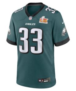 Alternative view of Cooper DeJean Philadelphia Eagles Nike Super Bowl LIX Game Player Jersey - Midnight Green