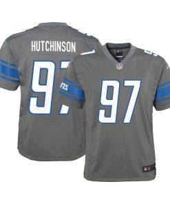 Aidan Hutchinson Detroit Lions Nike Youth Game Jersey - Steel