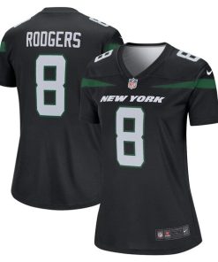 Alternative view of Aaron Rodgers New York Jets Nike Women's Alternate Legend Player Jersey - Stealth Black/Green/White