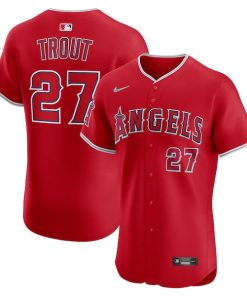 Mike Trout Los Angeles Angels Nike Alternate Elite Jersey - Red/White