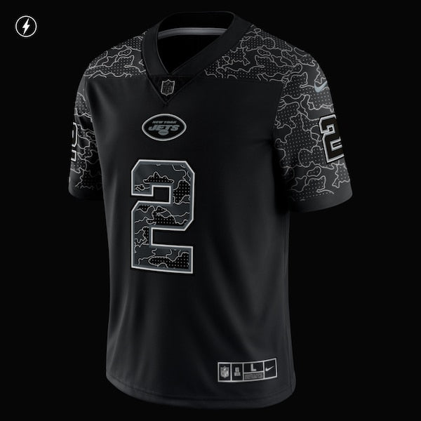 Zach Wilson New York Jets Nike RFLCTV Limited Jersey - Black - Image 5
