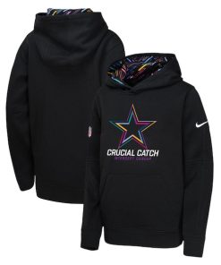 Dallas Cowboys Nike Youth 2024 NFL Crucial Catch Pullover Hoodie - Black