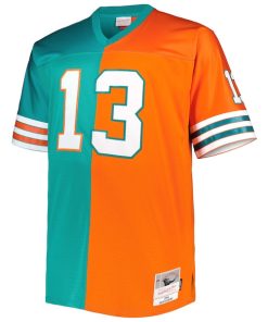Alternative view of Dan Marino Miami Dolphins Big & Tall Split Legacy Retired Player Replica Jersey - Aqua/Orange