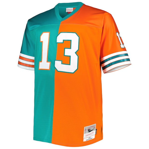Dan Marino Miami Dolphins Big & Tall Split Legacy Retired Player Replica Jersey - Aqua/Orange - Image 2