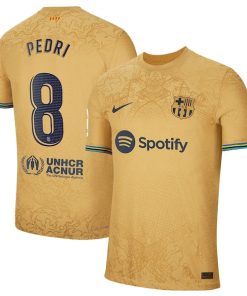 Pedri Barcelona Nike 2022/23 Away Authentic Player Jersey - Gold