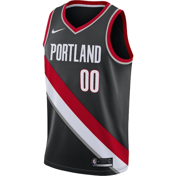 Portland Trail Blazers Nike 2020/21 Swingman Custom Jersey - Icon Edition - Black - Image 2