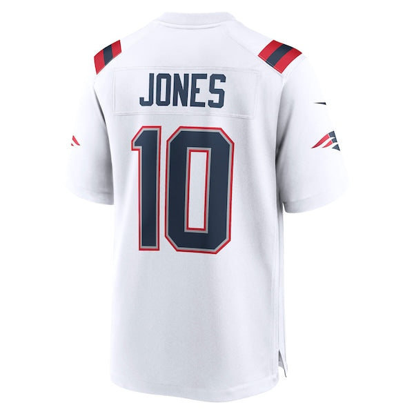 Mac Jones New England Patriots Nike Player Game Jersey - White/Navy/Red - Image 4