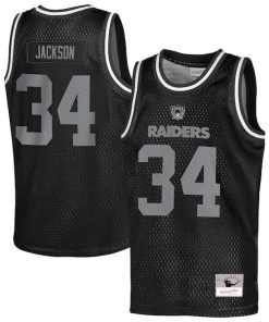 Bo Jackson Las Vegas Raiders  Youth Retired Player NFL Basketball Fashion Jersey - Black
