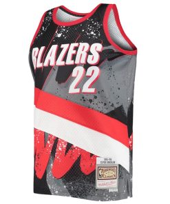 Alternative view of Clyde Drexler Portland Trail Blazers Hardwood Classics 1991/92 Hyper Hoops Swingman Jersey - Black