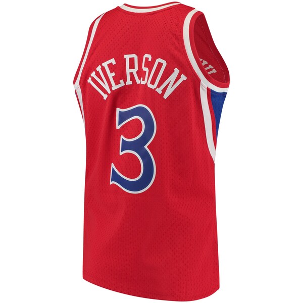 Allen Iverson Philadelphia 76ers 1996/97 Hardwood Classics Authentic Jersey - Red/Black/White - Image 4