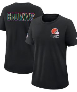 Cleveland Browns Nike Women's 2025 NFL Crucial Catch Tri-Blend Dri-FIT T-Shirt - Black