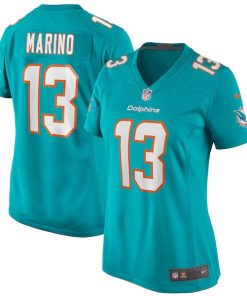 Alternative view of Dan Marino Miami Dolphins Nike Women's Game Retired Player Jersey - Aqua/White
