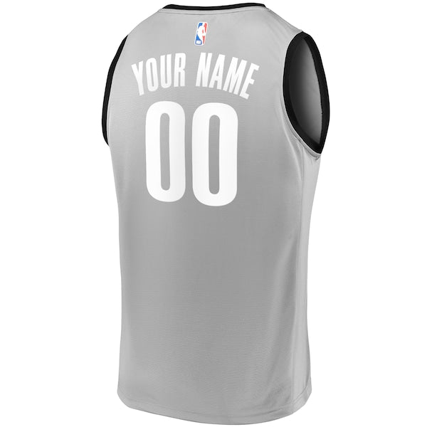Brooklyn Nets Youth Custom Fast Break Replica Jersey Gray - Statement Edition - Image 3