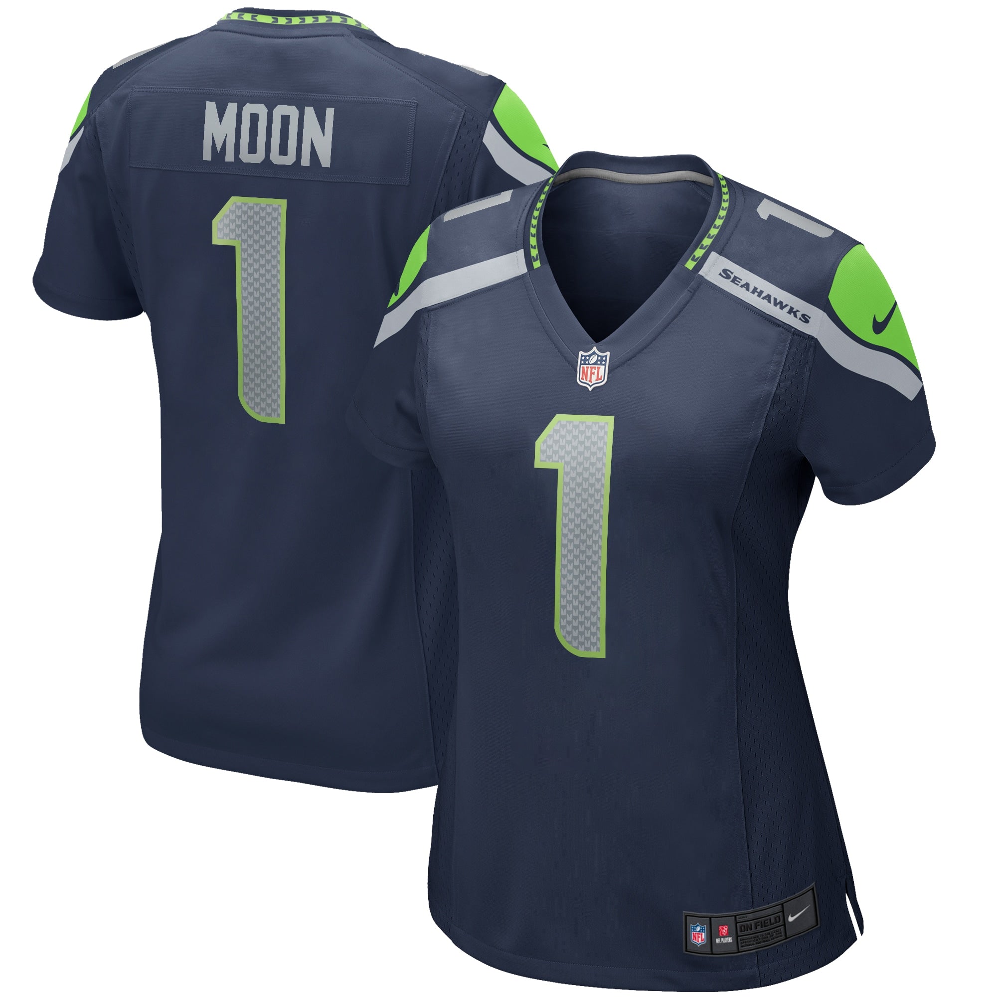 Warren Moon Seattle Seahawks Nike Women's Throwback Retired Player Game Jersey - Royal/Navy - Image 8