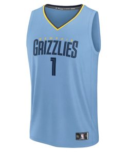 Alternative view of Scotty Pippen Jr. Memphis Grizzlies  Fast Break Replica Player Jersey - Statement Edition - Light Blue