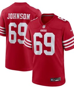 Zack Johnson San Francisco 49ers Nike Team Game Jersey -  Scarlet