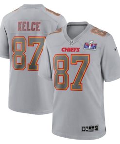 Travis Kelce Kansas City Chiefs Nike Super Bowl LVIII Atmosphere Fashion Game Jersey - Gray