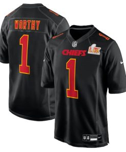 Xavier Worthy Kansas City Chiefs Nike Super Bowl LIX Fashion Game Jersey - Carbon Black