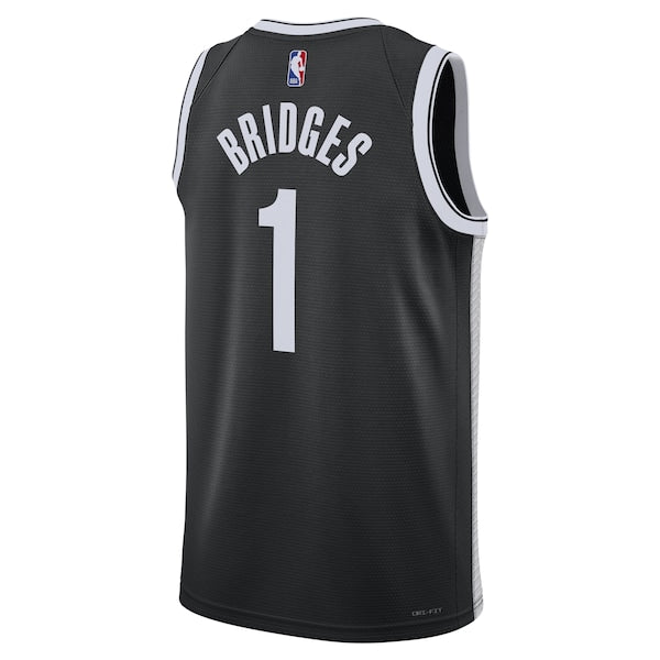 Mikal Bridges Brooklyn Nets Nike Unisex Swingman Jersey - Icon Edition - Black - Image 3