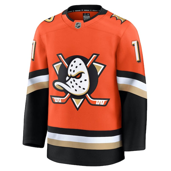 Trevor Zegras Anaheim Ducks Home Premium Jersey - Orange - Image 2