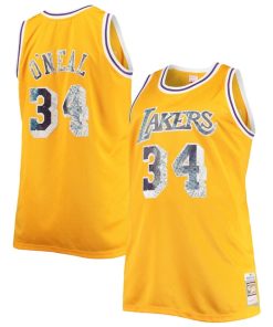 Shaquille O'Neal Los Angeles Lakers Big & Tall 1996-97 NBA 75th Anniversary Diamond Swingman Jersey - Gold